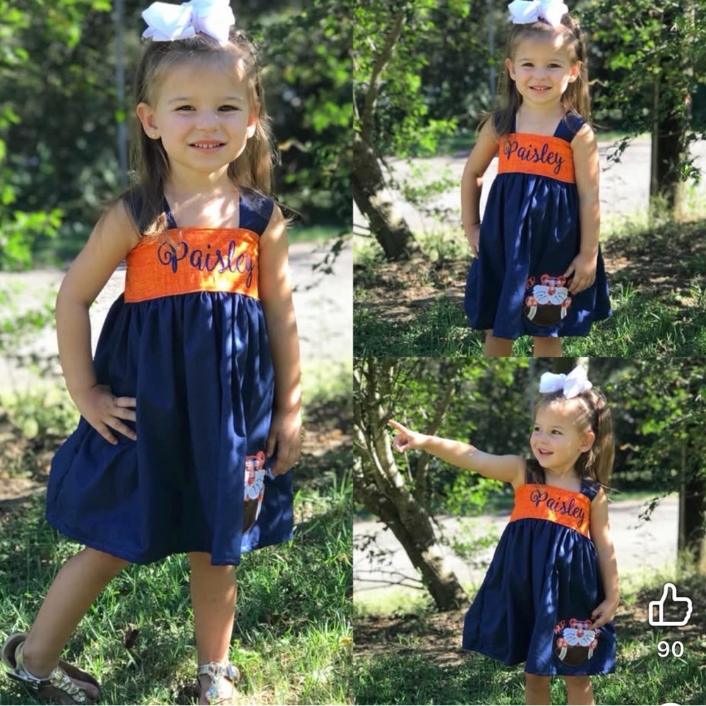Auburn “Auby” Tiger inspired “Paisley” Dress.